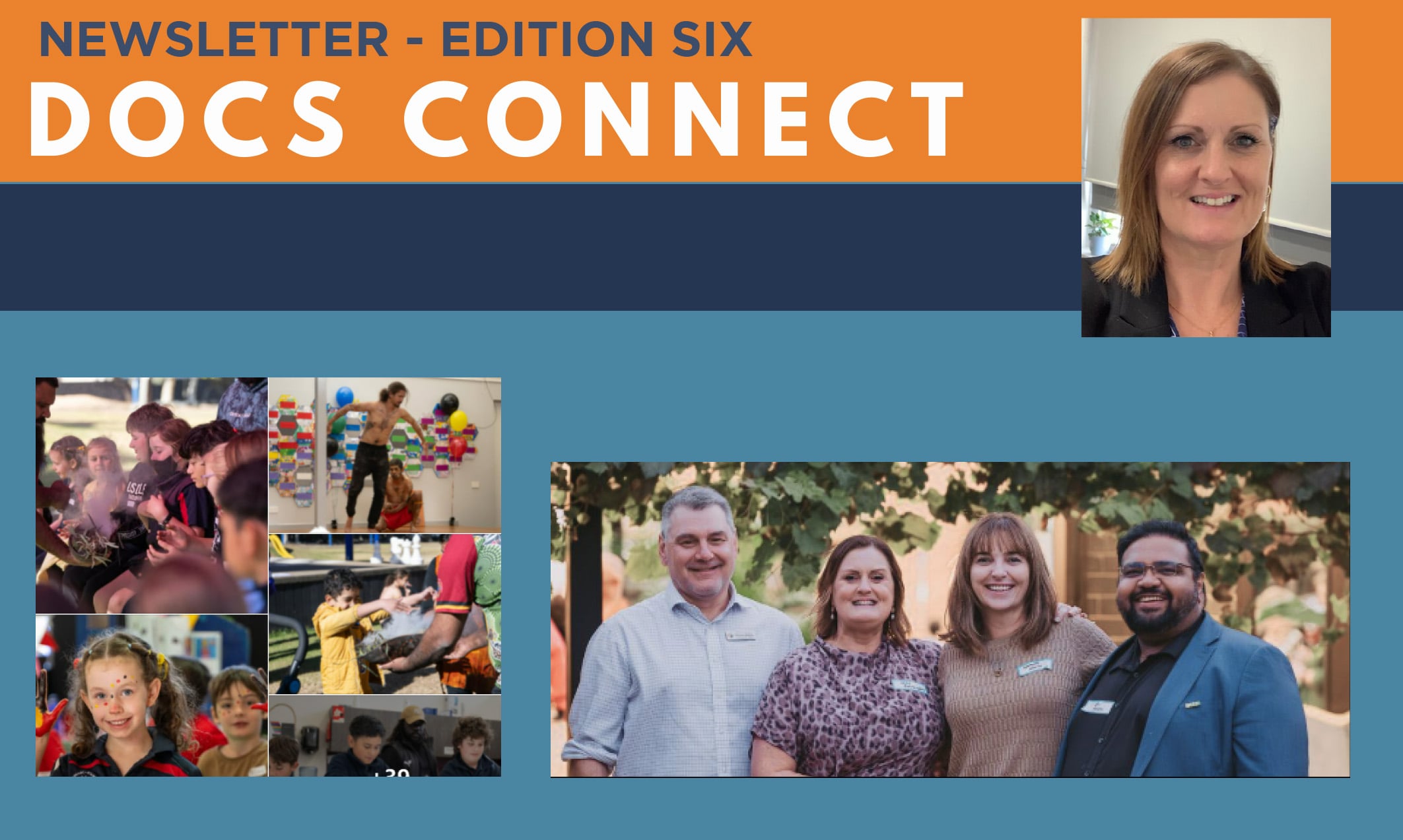 Newsletter header with title 'Edition Six Docs Connect'.