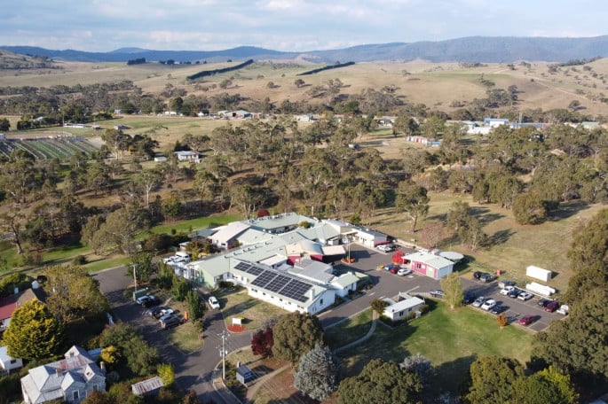 Aerial view of a rural medical centre